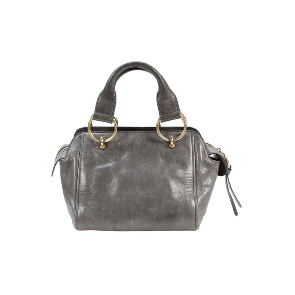 See by Chloe Womens Leather Paige Small Satchel Bag Handbag Gray